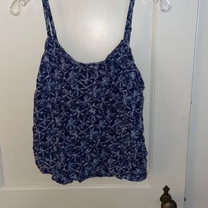 Blue and White Patterned Medium Tanktop